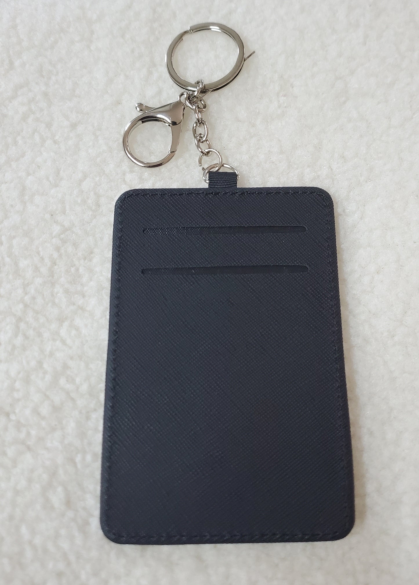 Faith Hope Love Leather Card Holder Keychain