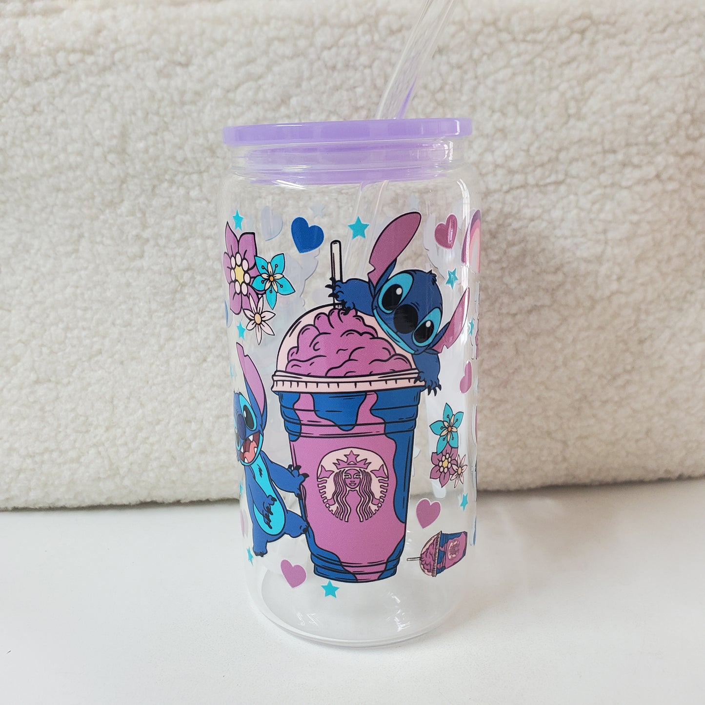 Stitch Glass Cup Can