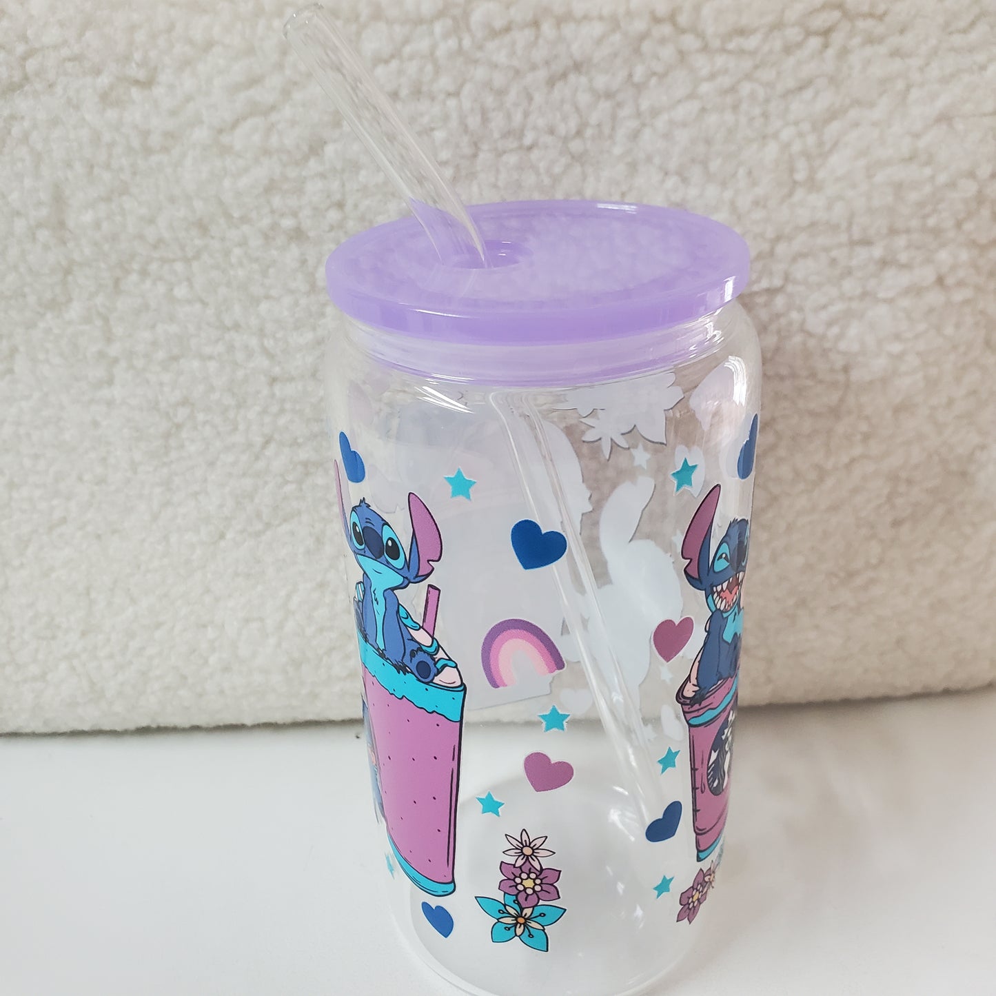 Stitch Glass Cup Can